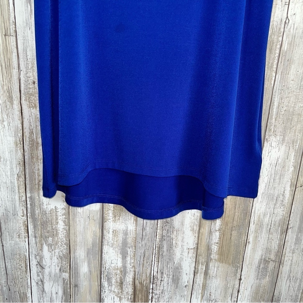 Michael Kors Blue Sleeveless Blouse With Silver Hardware - Picture 3 of 5